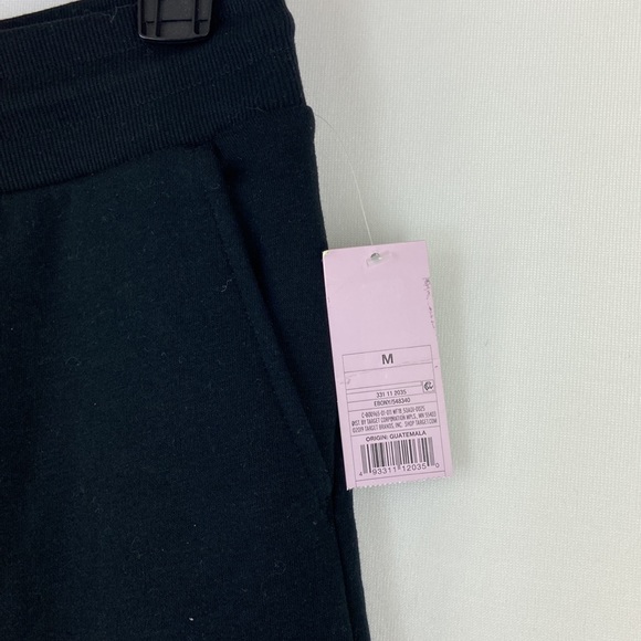 Reworked Up Cycled Flower Black Joggers Size M - Picture 3 of 7